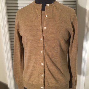 Merino Wool Tan Cardigan and Shell
